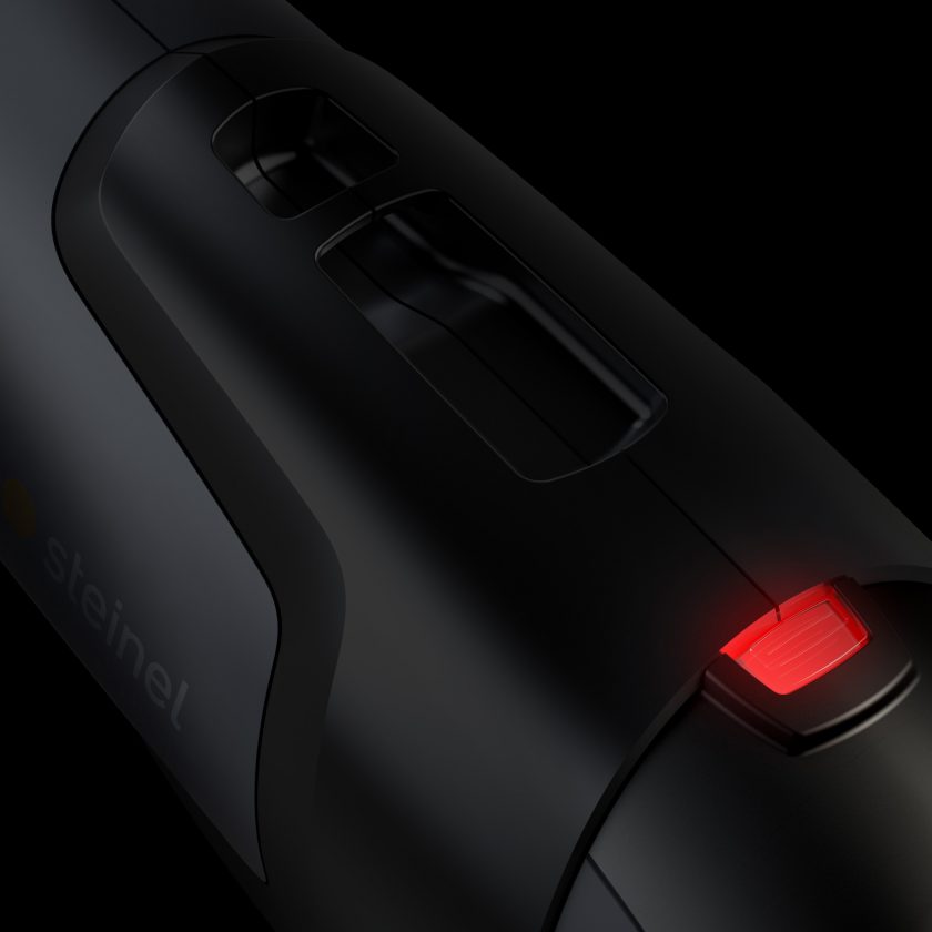 Steinel 热风枪平衡挂钩和余热指示细节